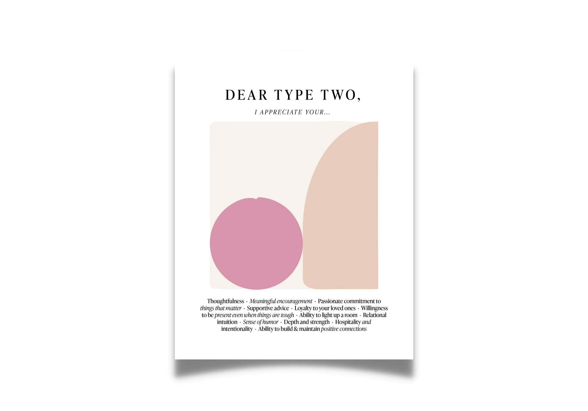 Enneagram Two – Self-Appreciation Print — Nine Types Co.