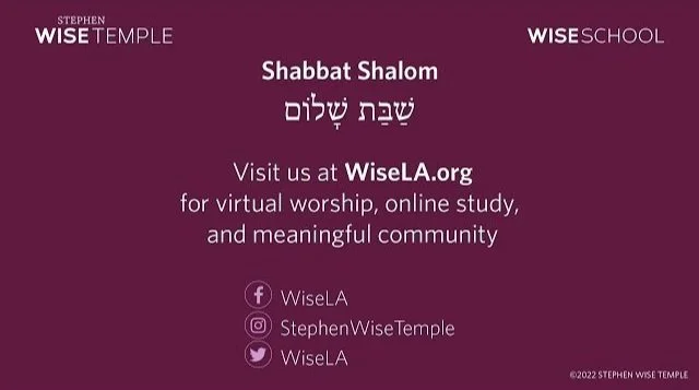 Shabbat Evening Services
August 20 2022