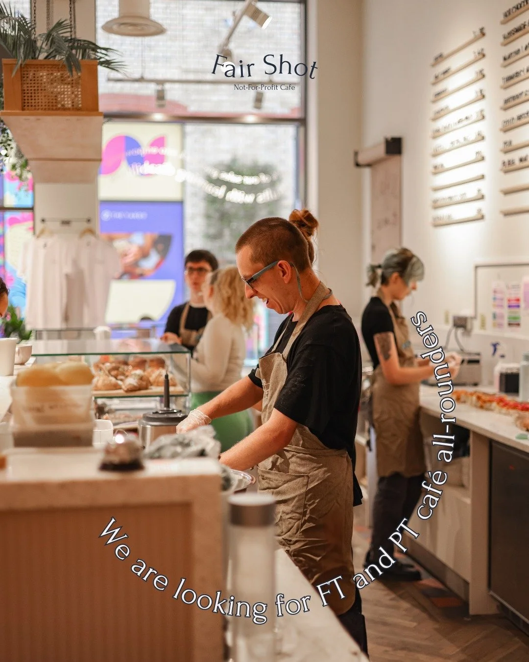☕ Caf&eacute; All-Rounder &ndash; Join the Fair Shot Team!

Do you love great coffee, working with people, and making a positive impact? We&rsquo;re looking for a friendly, motivated full-time and part-time Caf&eacute; All-rounders to join our team a