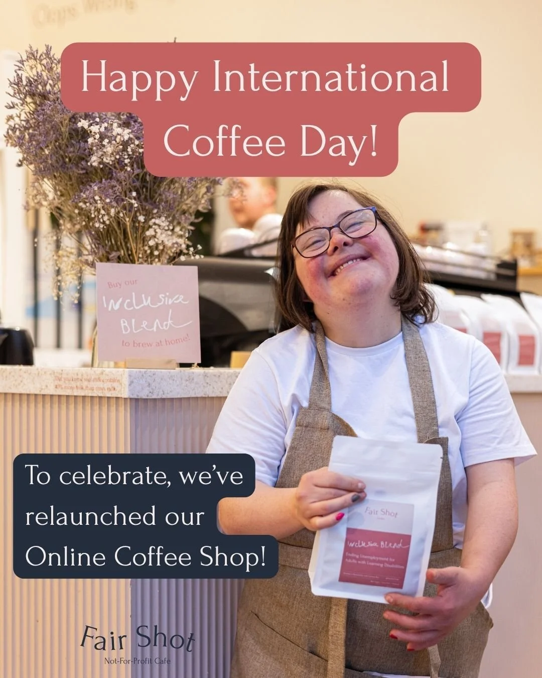 ☕✨ Happy International Coffee Day! ✨☕

Today we&rsquo;re raising a cup not just to coffee, but to opportunity. 💛

We&rsquo;re excited to announce the relaunch of the Fair Shot Online Shop 🎉 so you can enjoy our blends at home while supporting train