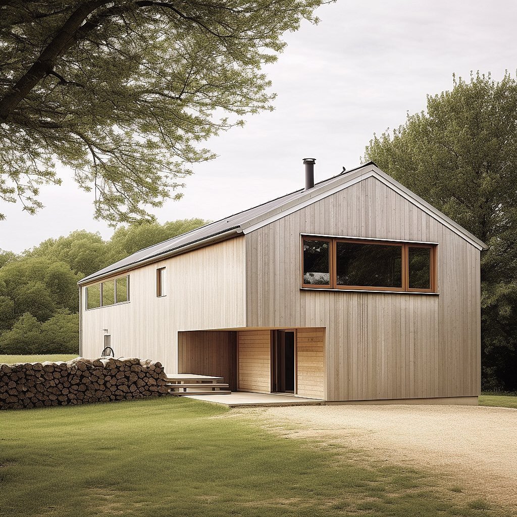 Proposal for a contemporary barn design in rural Cambridgeshire. The two expansive windows on the upper level make the most of views across the landscape. 
.
.
.
.
#rockarchitects #passivhaus #ruralarchitecture #cambridgearchitecture #passivehouse #c