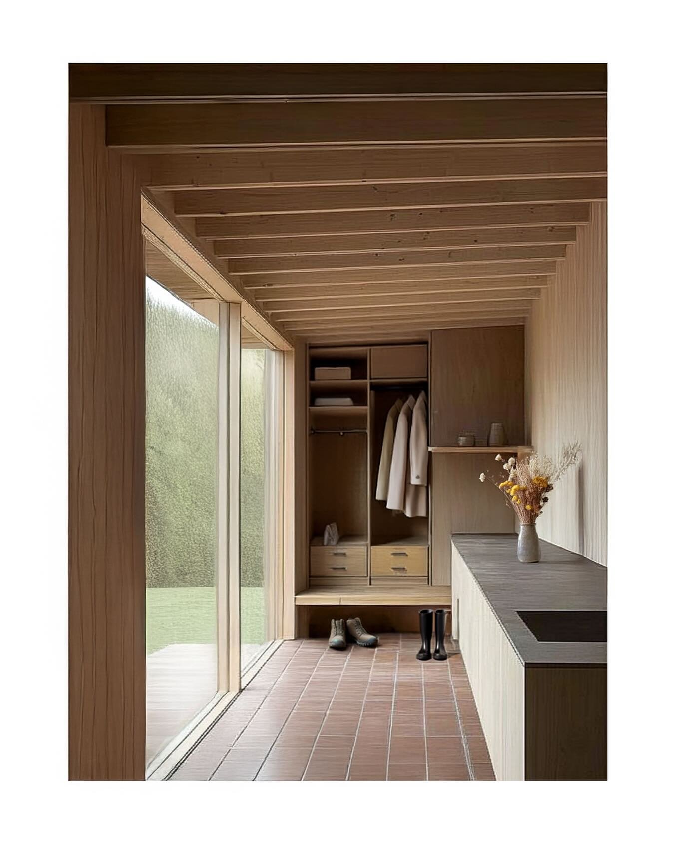 Who says boot rooms have to be purely functional? Thoughtfully designed with warm timber, natural light, and seamless storage, this space is both practical and inviting. The perfect transition between home and garden.
