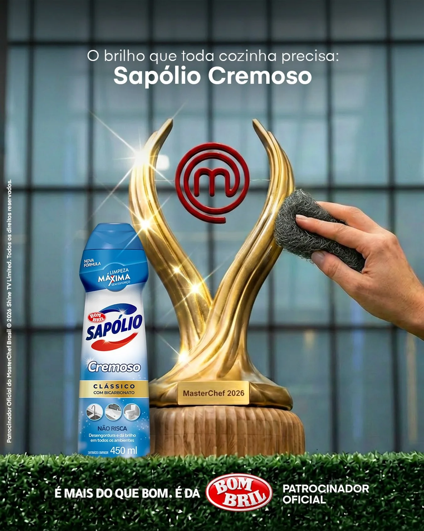 O brilho da nova temporada de @masterchefbr est&aacute; garantido com Sap&oacute;lio Cremoso e Bom Bril! ❤️✨

Toda cozinha merece uma limpeza m&aacute;xima, e com o novo Sap&oacute;lio Cremoso &eacute; assim: a limpeza &eacute; sem esfor&ccedil;o, se