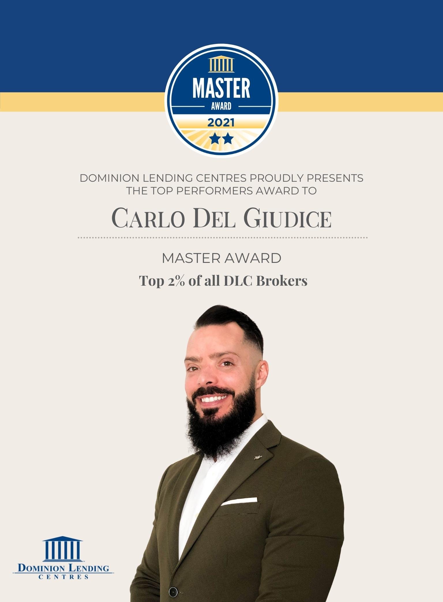 New Year, New Award: Carlo Del Giudice now TOP 2% of Brokers in Canada