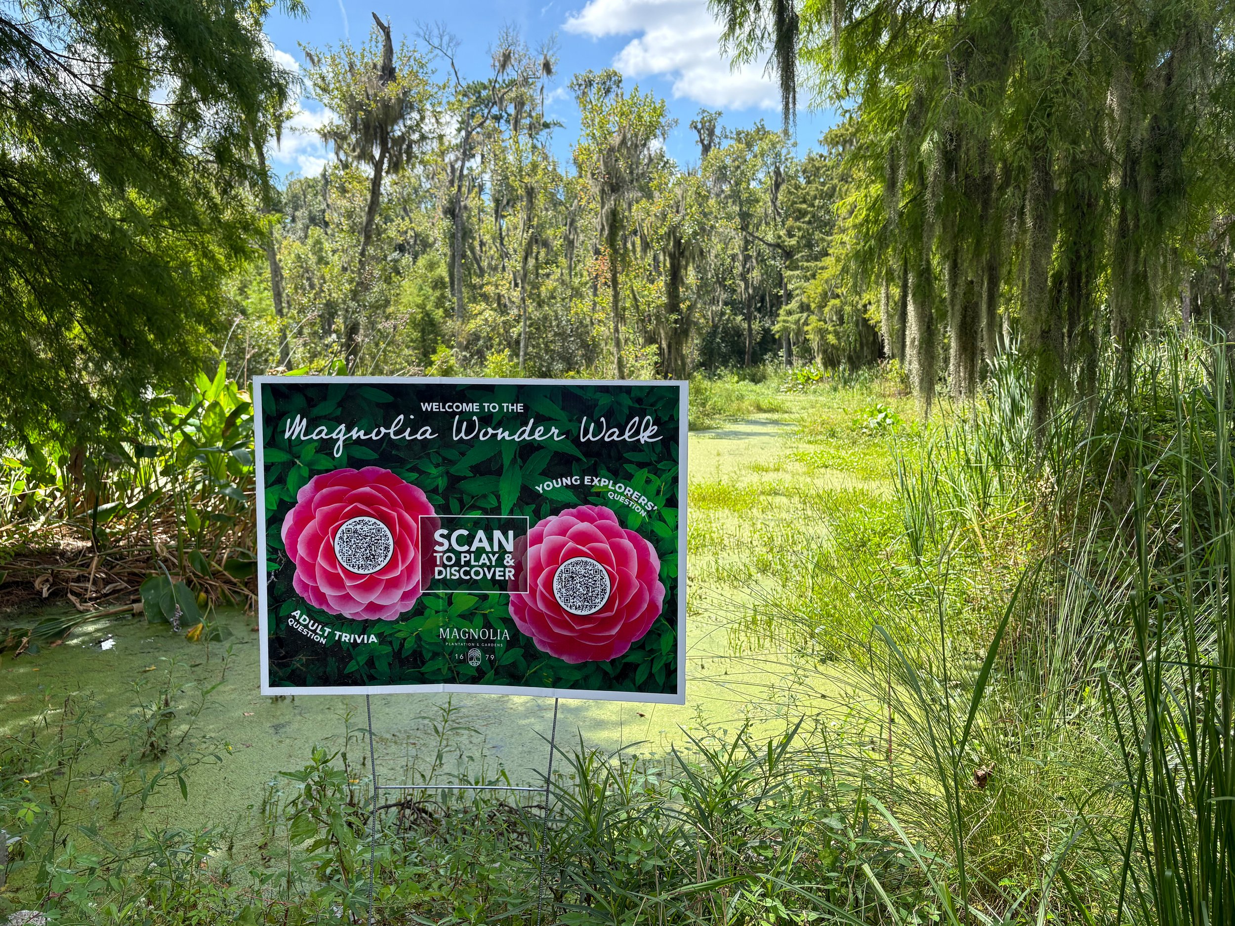 Wonder Walk Sign in the Audubon Swamp Garden