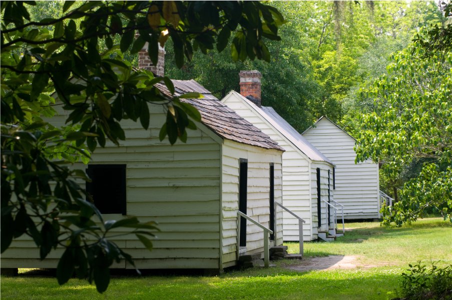 Former slave cabins