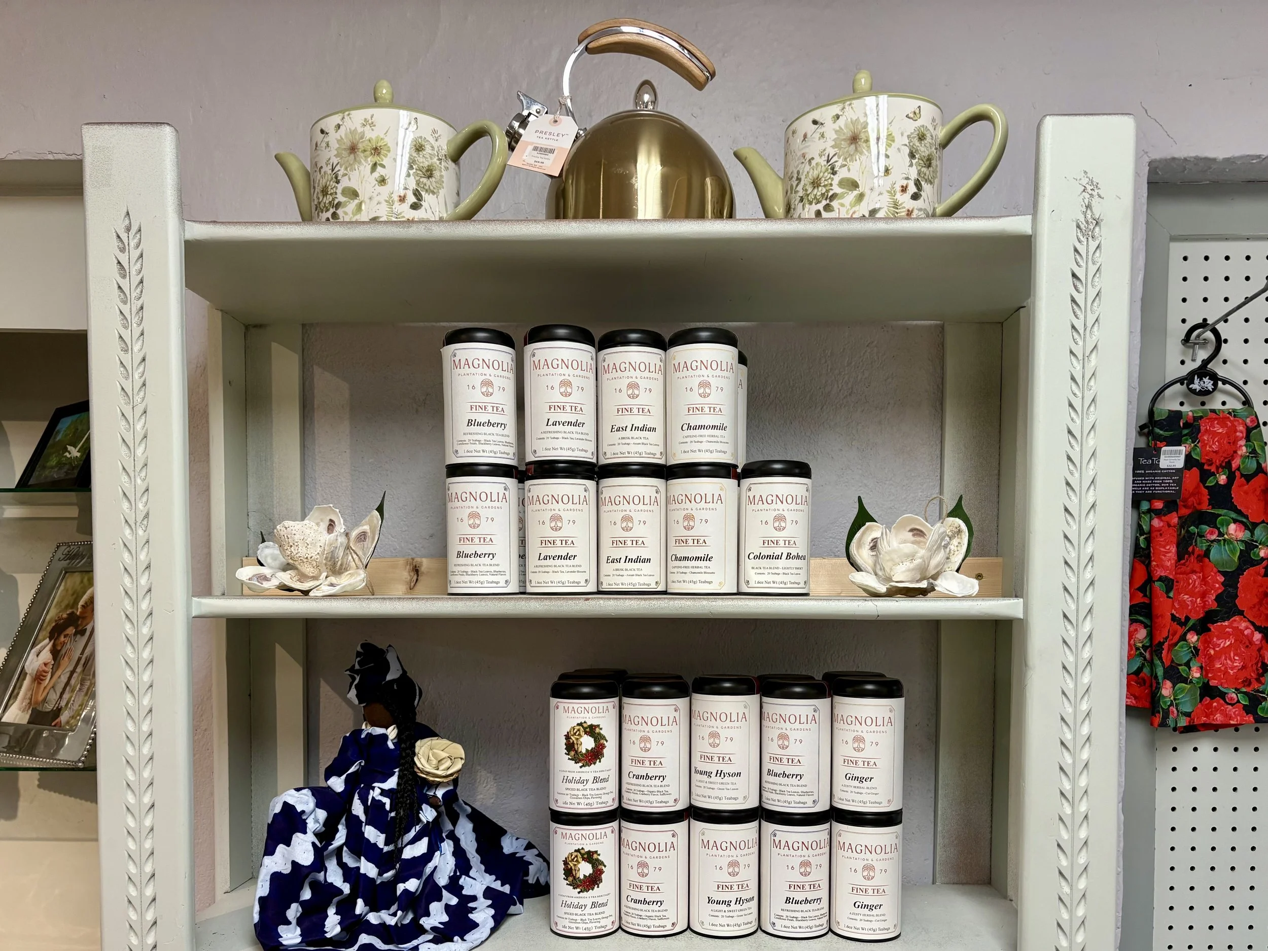 Magnolia's Global Tea Collection display at the Gift Shop