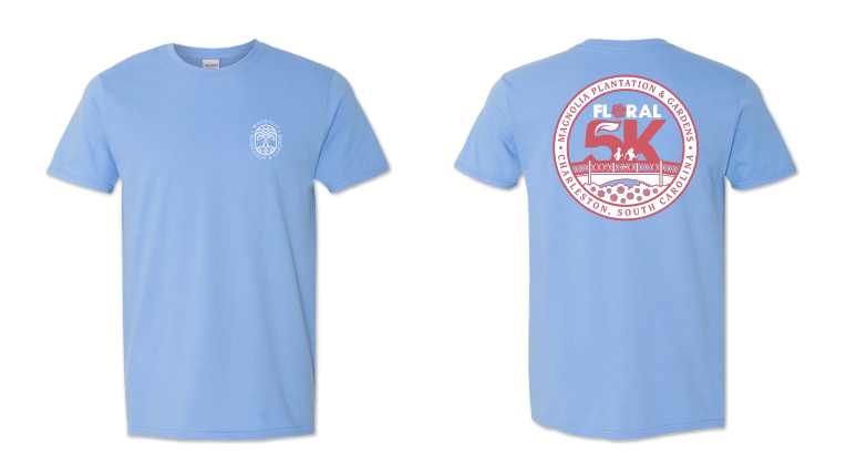 magnolia plantation and gardens floral 5k tshirt
