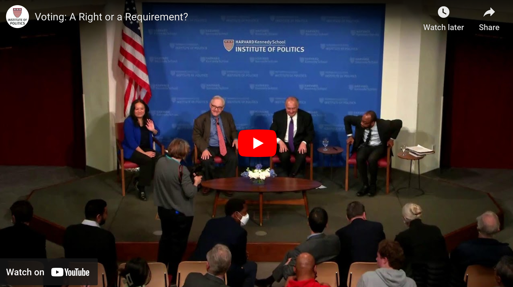 WATCH - Voting: A Right or a Requirement? (E.J. Dionne and Miles Rapoport In Conversation with Cornell William Brooks and Christine Chen)