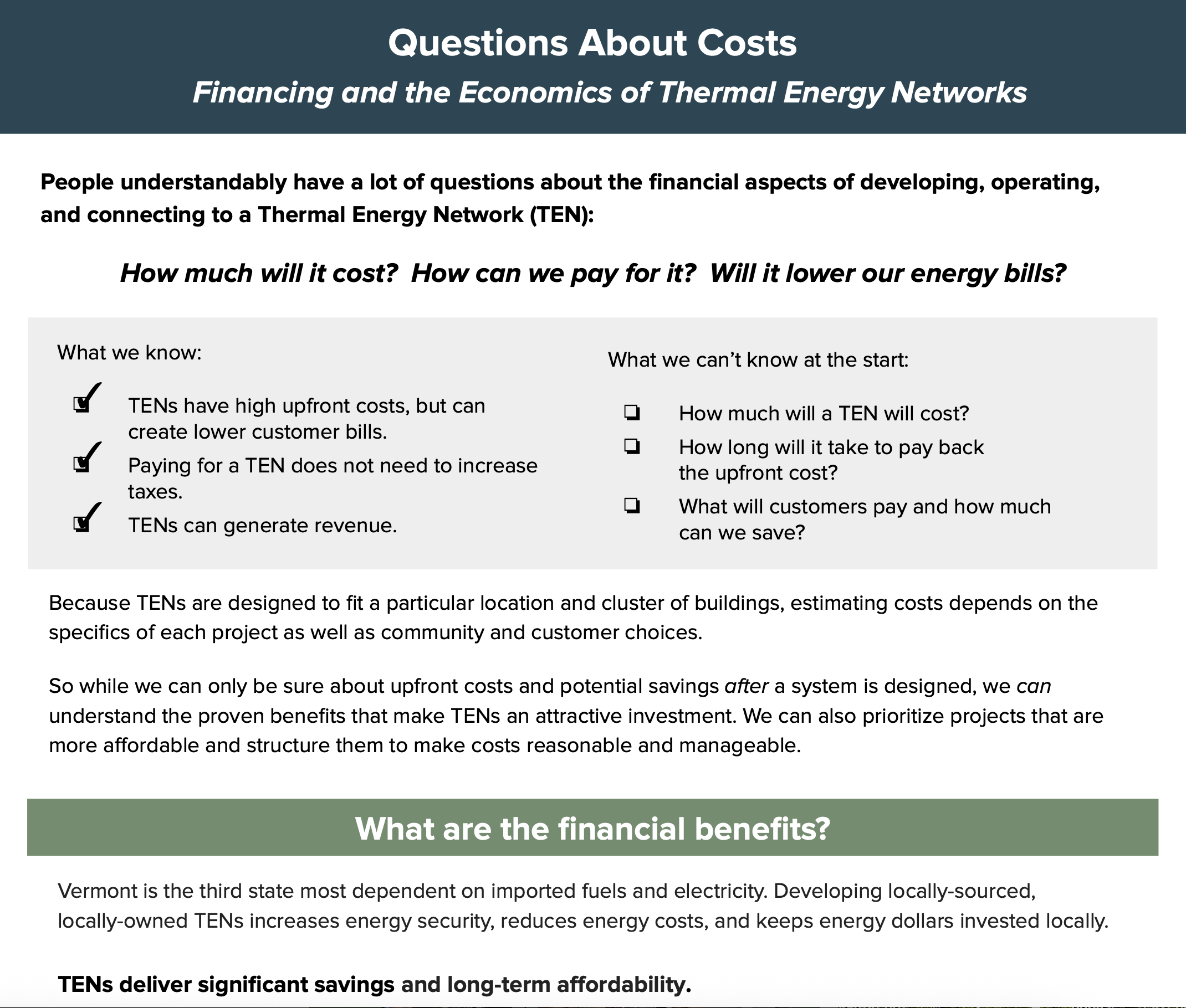 NEW RESOURCE: Questions About Costs