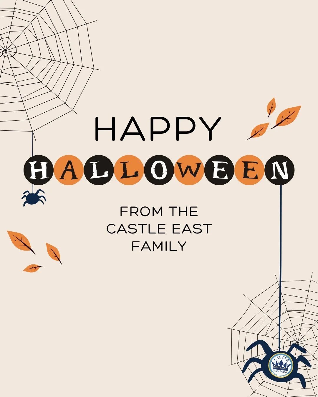 No tricks, just treats at Castle East! 🍬🎃 Wishing our high school family a fun, safe Halloween night filled with laughter and spooky school spirit. 🕸️