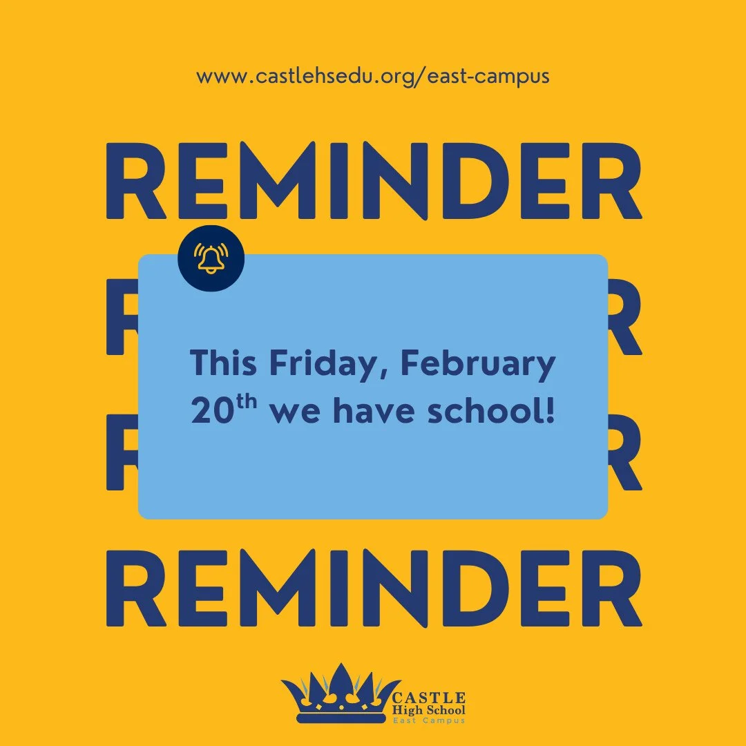 📣 Reminder, Castle East! We DO have classes this Friday &mdash; see you at school! Let&rsquo;s finish the week strong 💪 ⁠
⁠
#CastleEast #FinishStrong #FiveDayWeek