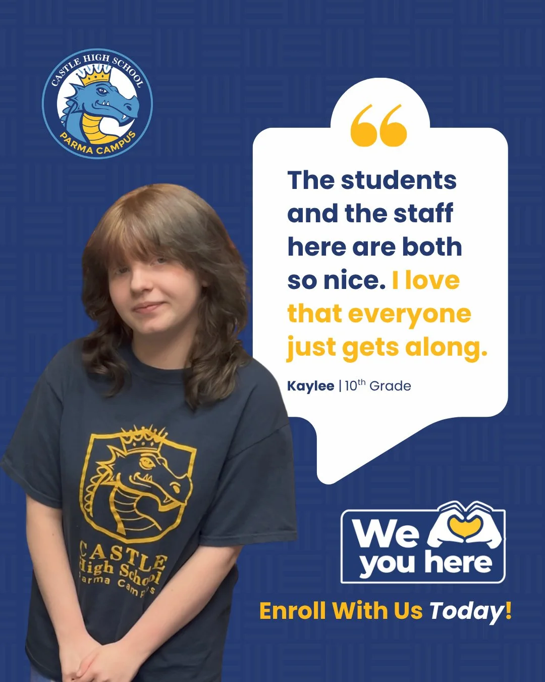 It&rsquo;s more than a school&ndash;it&rsquo;s a community. 💛⁠
Where kindness comes easy and everyone belongs.⁠
⁠
📞 440-888-0798⁠
⁠
#WeLoveYouHere #castleparmahighschool