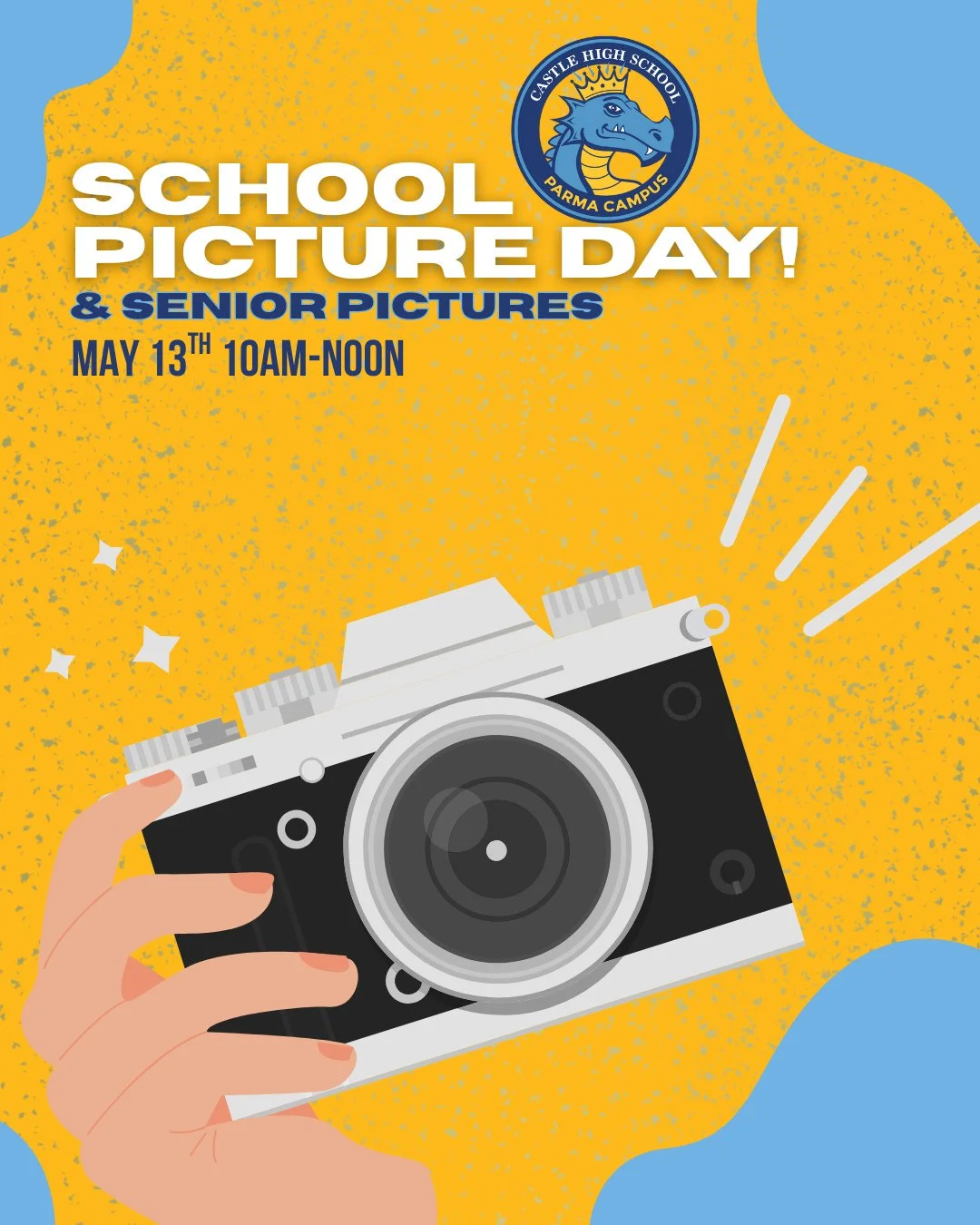 📸✨ Picture Day is coming!⁠
School Picture Day &amp; Senior Photos⁠
🗓 May 13⁠
⏰ 10:00 AM &ndash; 12:00 PM⁠
Smile big&mdash;we can&rsquo;t wait to see those looks!