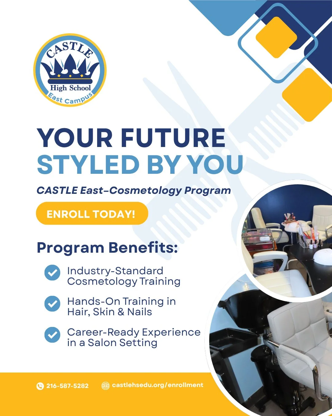 More than just looks&mdash;it&rsquo;s about building skill, confidence, and a future you can feel good about. 💇&zwj;♀️🔥⁠
⁠
Ready to turn your passion into a career?⁠
⁠
#CastleEast #CTE #CosmetologyProgram #Barbering #FutureStylists #CareerReady⁠