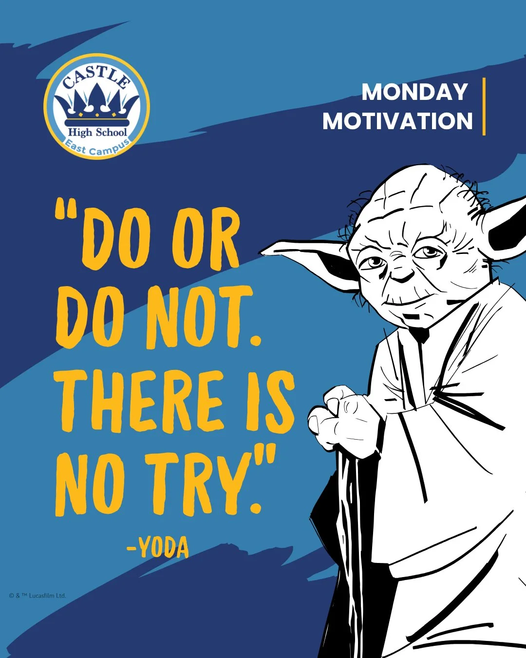 Channeling Yoda this Monday ✨⁠
⁠
&ldquo;Do or do not. There is no try.&rdquo;⁠
No excuses&ndash;just effort, focus, and follow-through 💪⁠
⁠
#CastleEast #MotivationMonday #FinishStrong #WeLoveYouHere