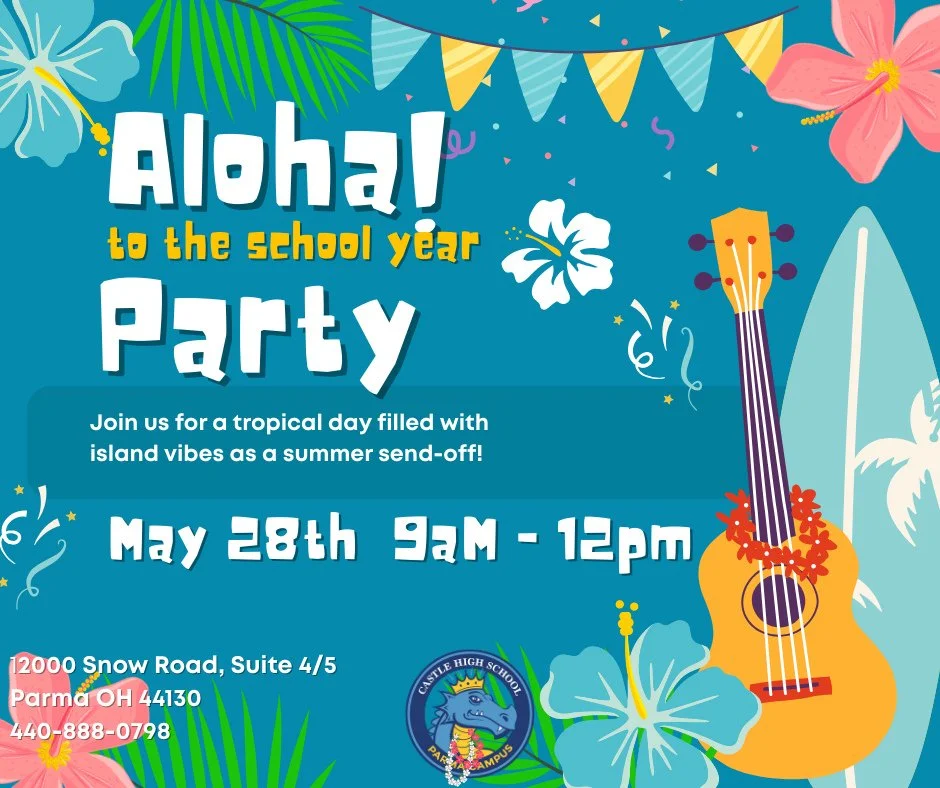 Aloha to the school year! 🌺🌴⁠
We&rsquo;re wrapping things up island-style with tropical vibes, fun, and a summer send-off you won&rsquo;t want to miss!⁠
⁠
🗓️ May 28⁠
⏰ 9AM&ndash;12PM⁠
📍 Castle Parma Campus⁠
⁠
Throw on your favorite tropical fit a