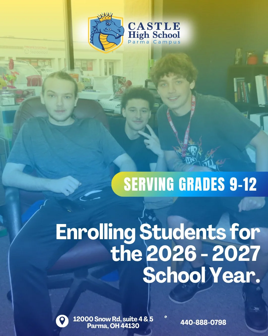 Looking for a high school that feels like family? 💙 At CASTLE Parma, we&rsquo;re helping students grow, succeed, and prepare for their future in a supportive environment built around flexibility and opportunity. 🎓✨⁠
Now enrolling grades 9&ndash;12 
