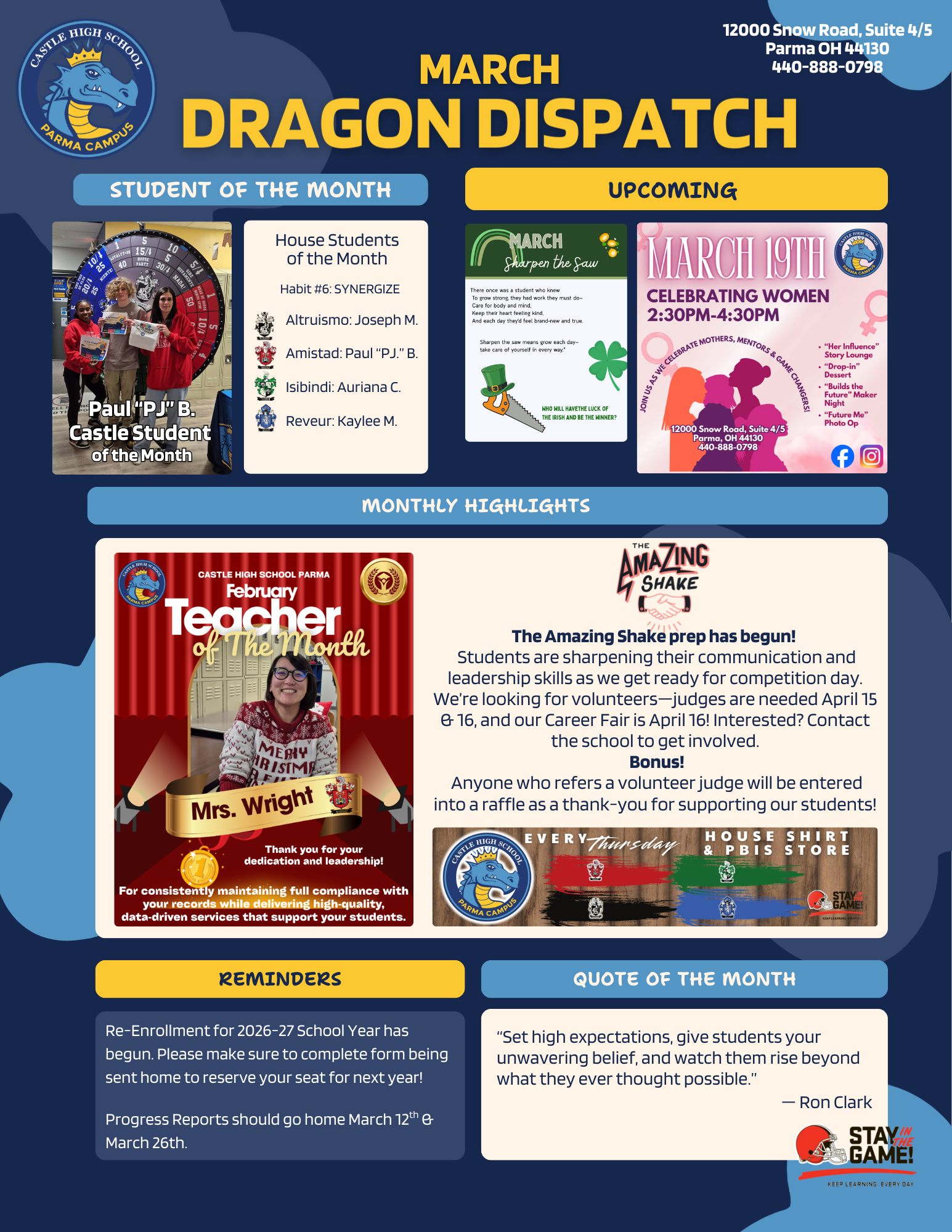 Castle Parma Newsletter - March 2026