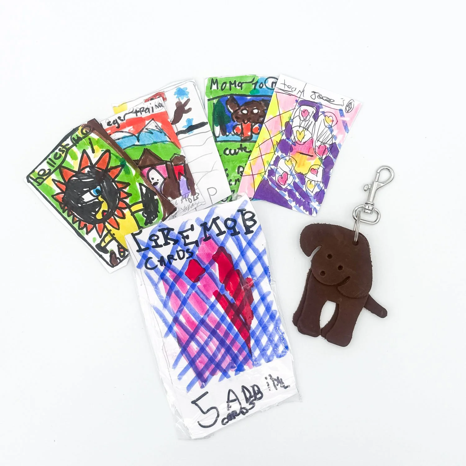 Poke Mob Card Set + Dog Keychain FREE SHIPPING use code POKEMOB at check out!