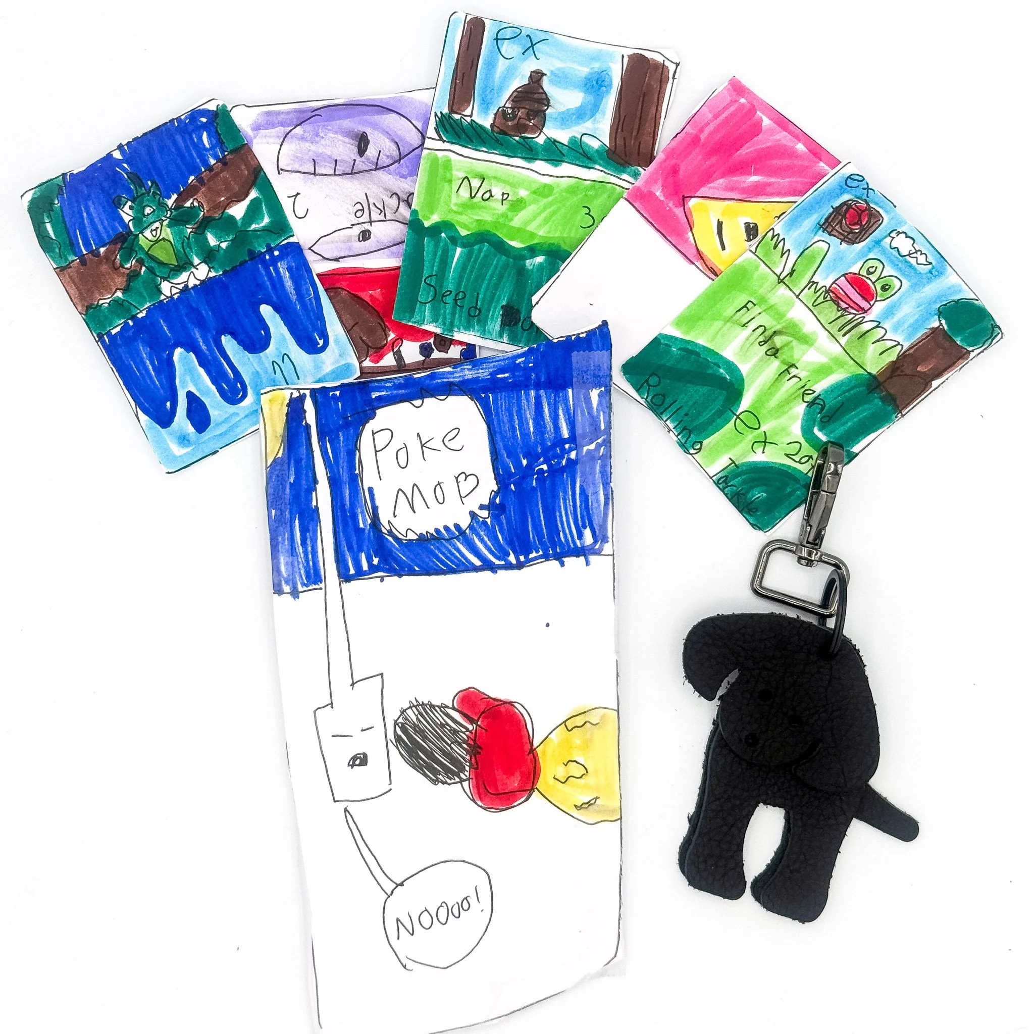 Poke Mob Card Set + Dog Keychain FREE SHIPPING use code POKEMOB at check out!