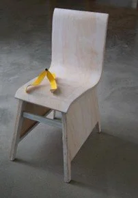 sculpture of a chair with banana bu Hannah Givler