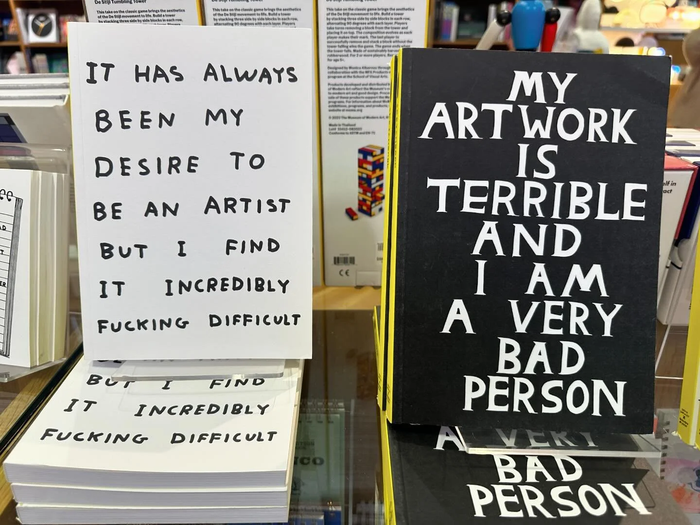 Had a good laugh at these books side by side at the MCA.