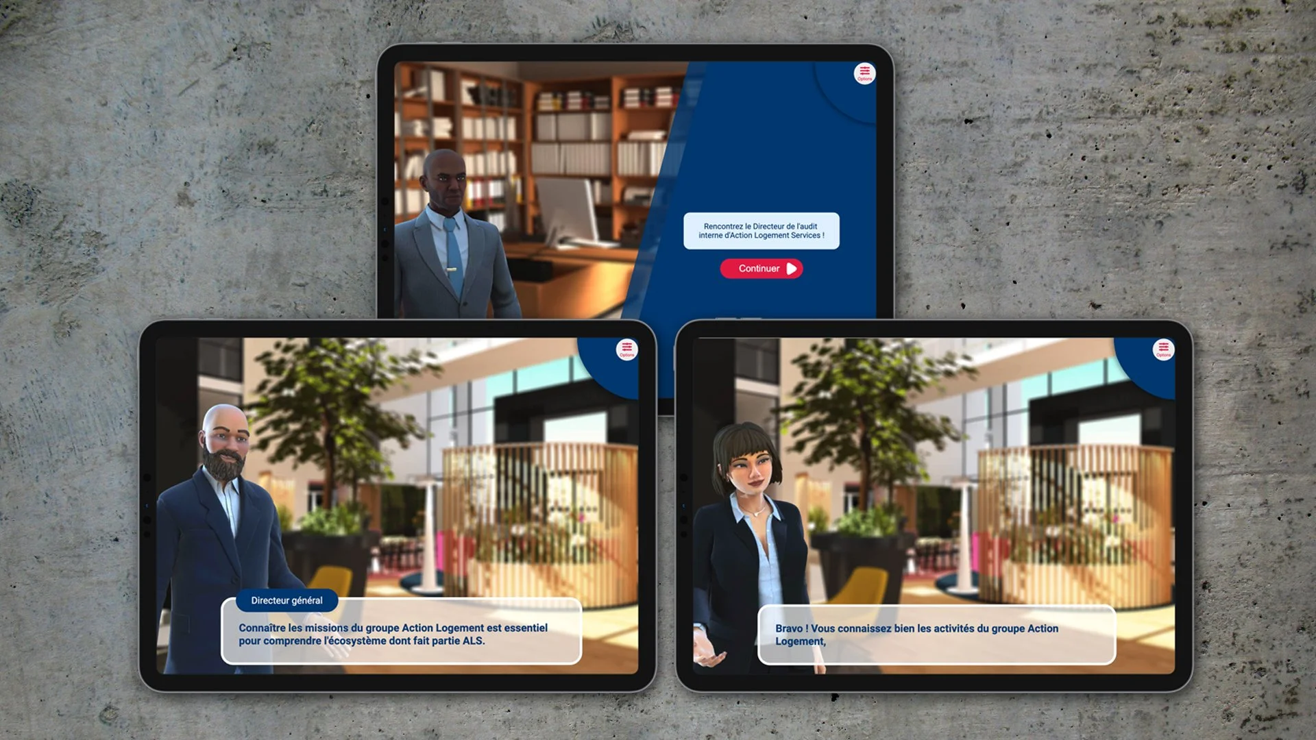 Renouveler la formation des administrateurs avec un serious game de mise en situation intégrant plusieurs jeux afin de maitriser l'environnement et les enjeux de la société et de son conseil d'administration.