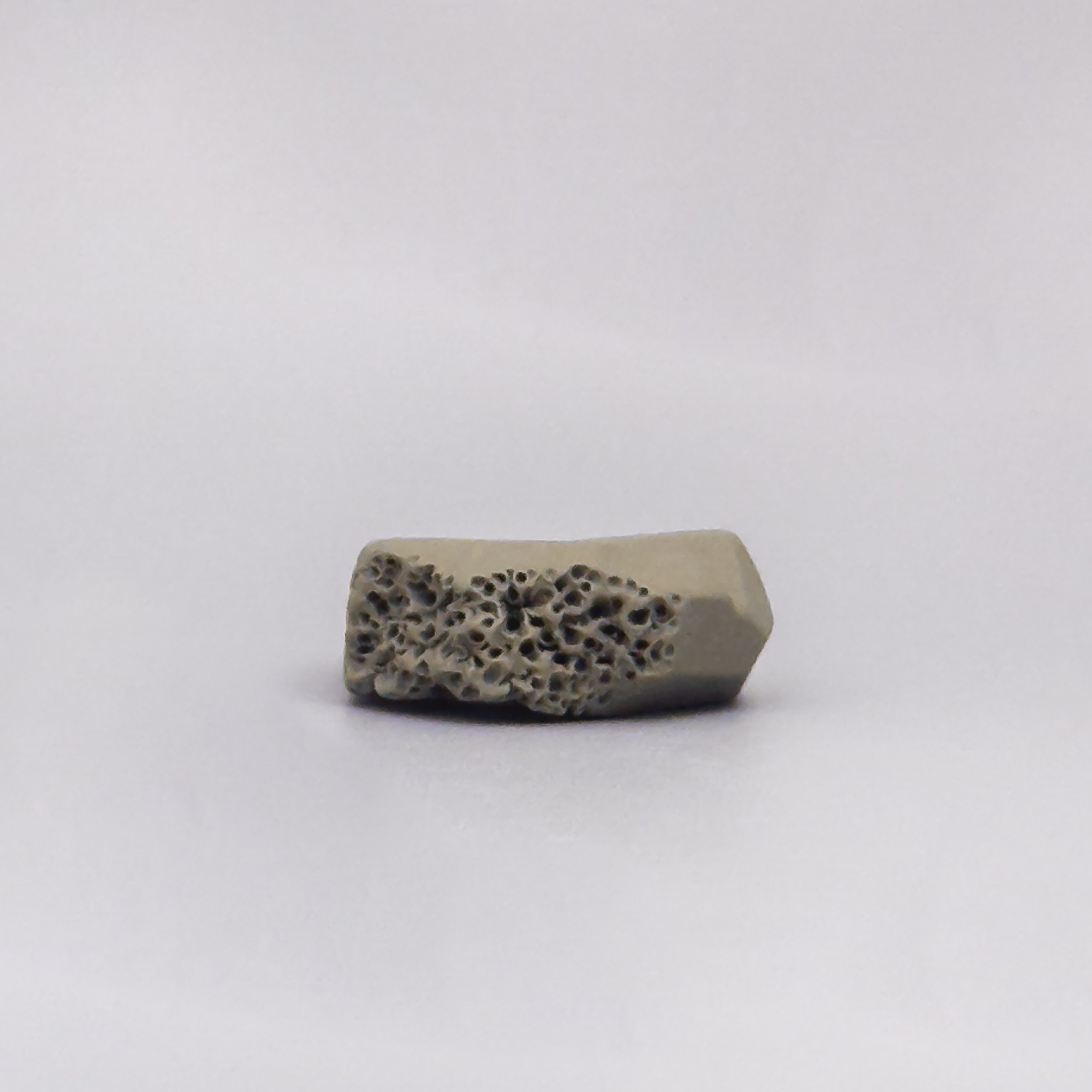 Coral-textured porcelain ring in bleached sand tones, inspired by reef erosion and marine forms