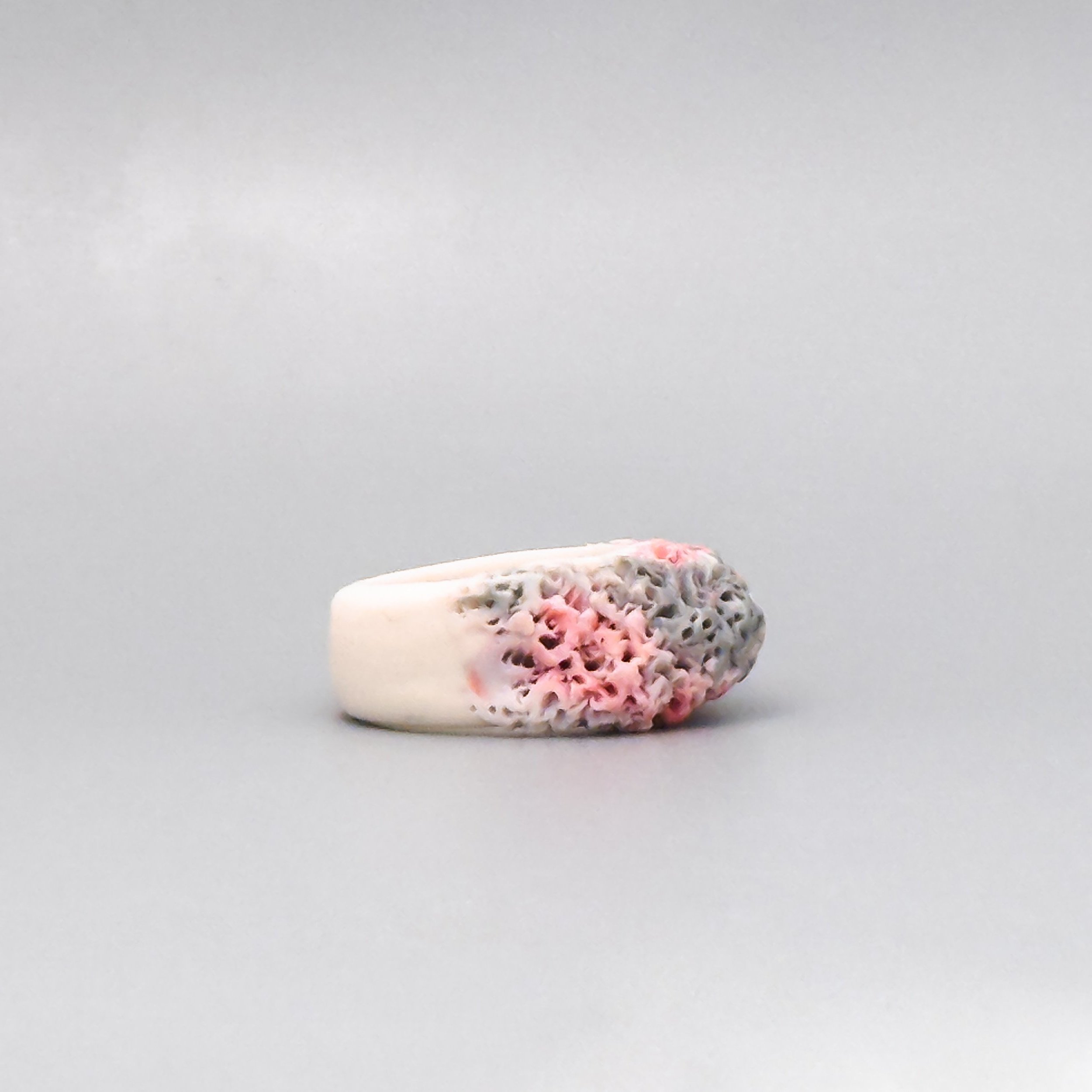 Organic coral ring handmade from pigmented porcelain clay – sculptural ceramic ring from Brooklyn