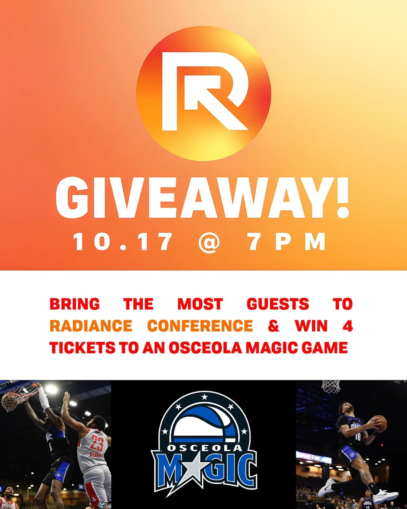 ✨ Giveaway! ✨
We&rsquo;re celebrating community and connection &mdash; and rewarding it too! Bring your friends and family to the Radiance Conference TOMORROW, doors open at 6:30 PM. The person who brings the most guests will win 4 tickets to an Osce