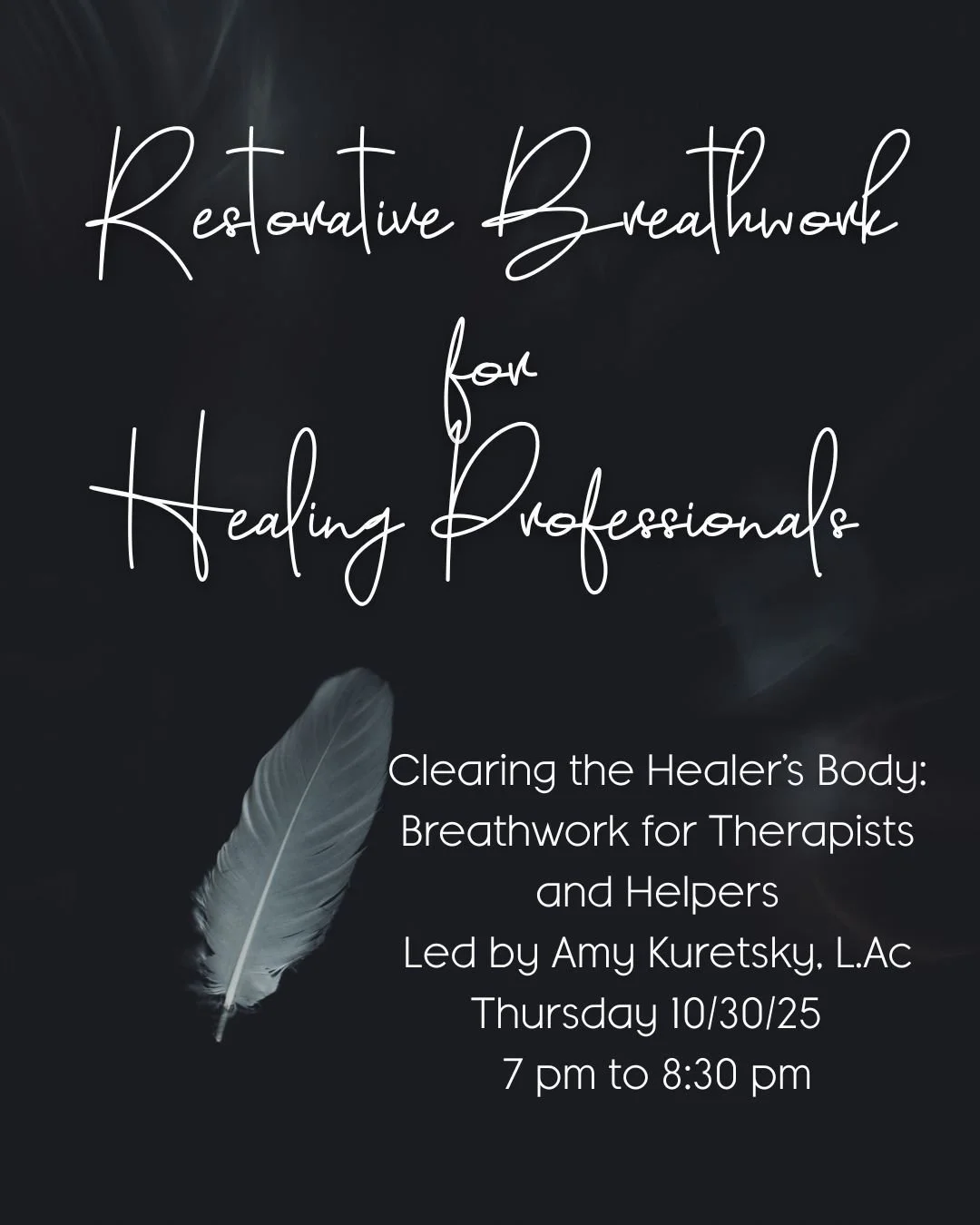There are still a handful of openings left for our upcoming Restorative Breathwork offering. This is for healing professionals and those who hold space for others on a regular basis.

Go to www.mindfulwellbeingmn.com/Breathwork to reserve your spot.