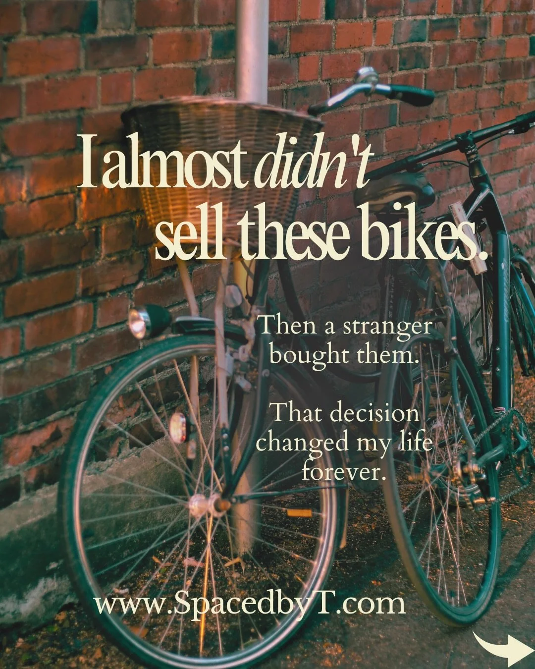 I thought I was just decluttering.
I had no idea selling two bikes would completely change the direction of my life.

@spaced_by_t_ shares a personal story with a very strong message&hellip; the moments you almost did not let go 😮🤯
.
.
.
.
#spacedb