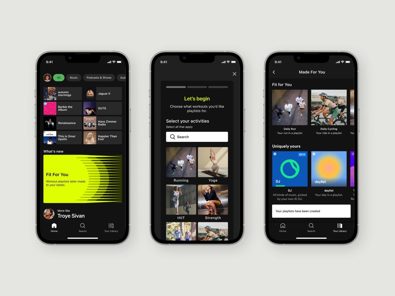 Personalizing playlists to activity — Spotify