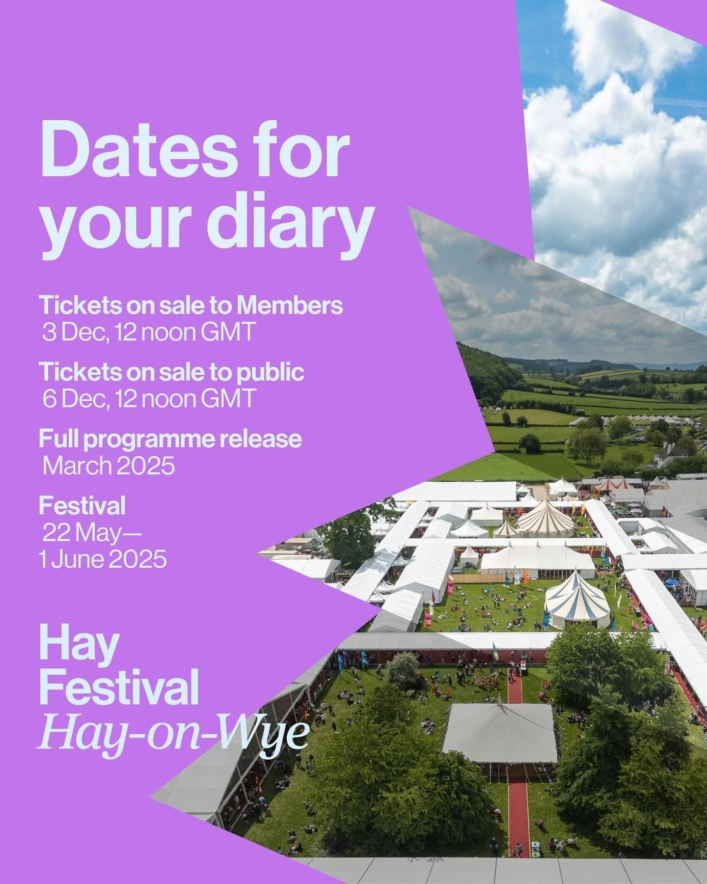 Will you be visiting the Hay Festival in 2025? Tickets go on sale this month! There&rsquo;s always a good vibe at Seren Bach campsite during the festival, book to camp with us now! #hayfestival #boutiquecampsite #chilledvibes