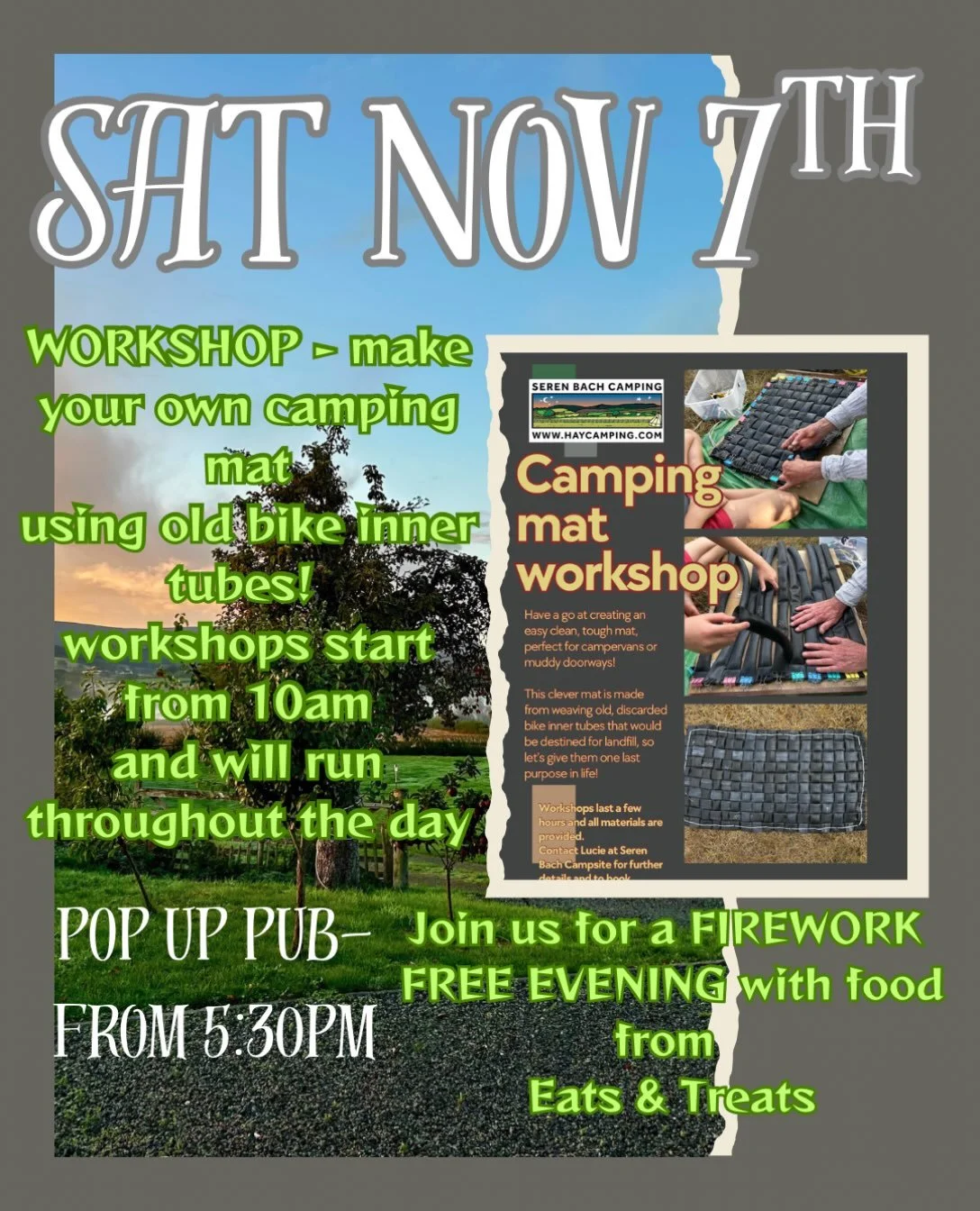 Bring your furry friends to a quiet camp out on Nov 7th, there will be fires, but no fireworks! We have so many pets and it&rsquo;s horrible when they are terrified, and although (inevitably) there will be a few displays in the surrounding towns, we 