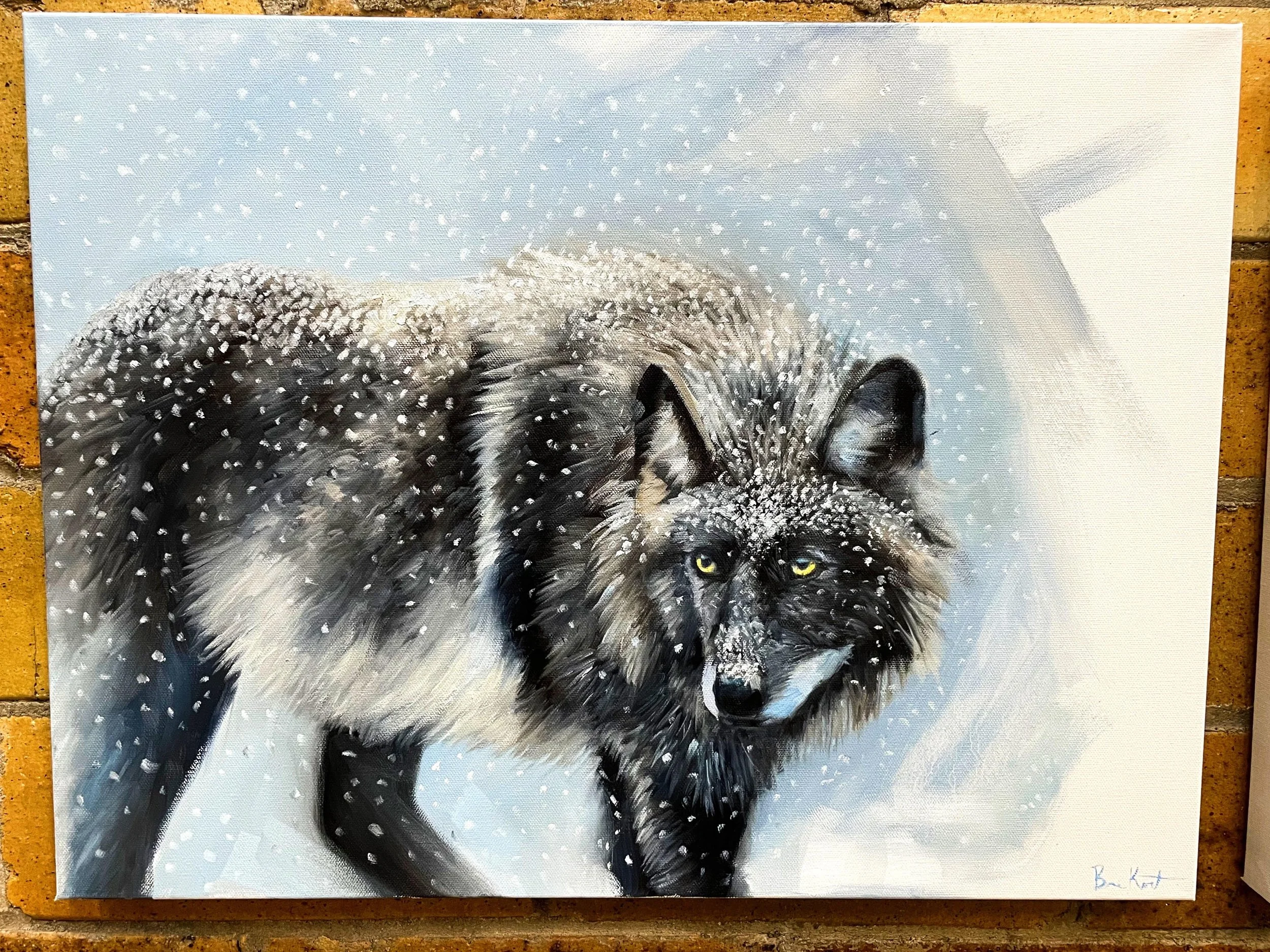 "Braving the Storm" 18x24" oil on canvas.