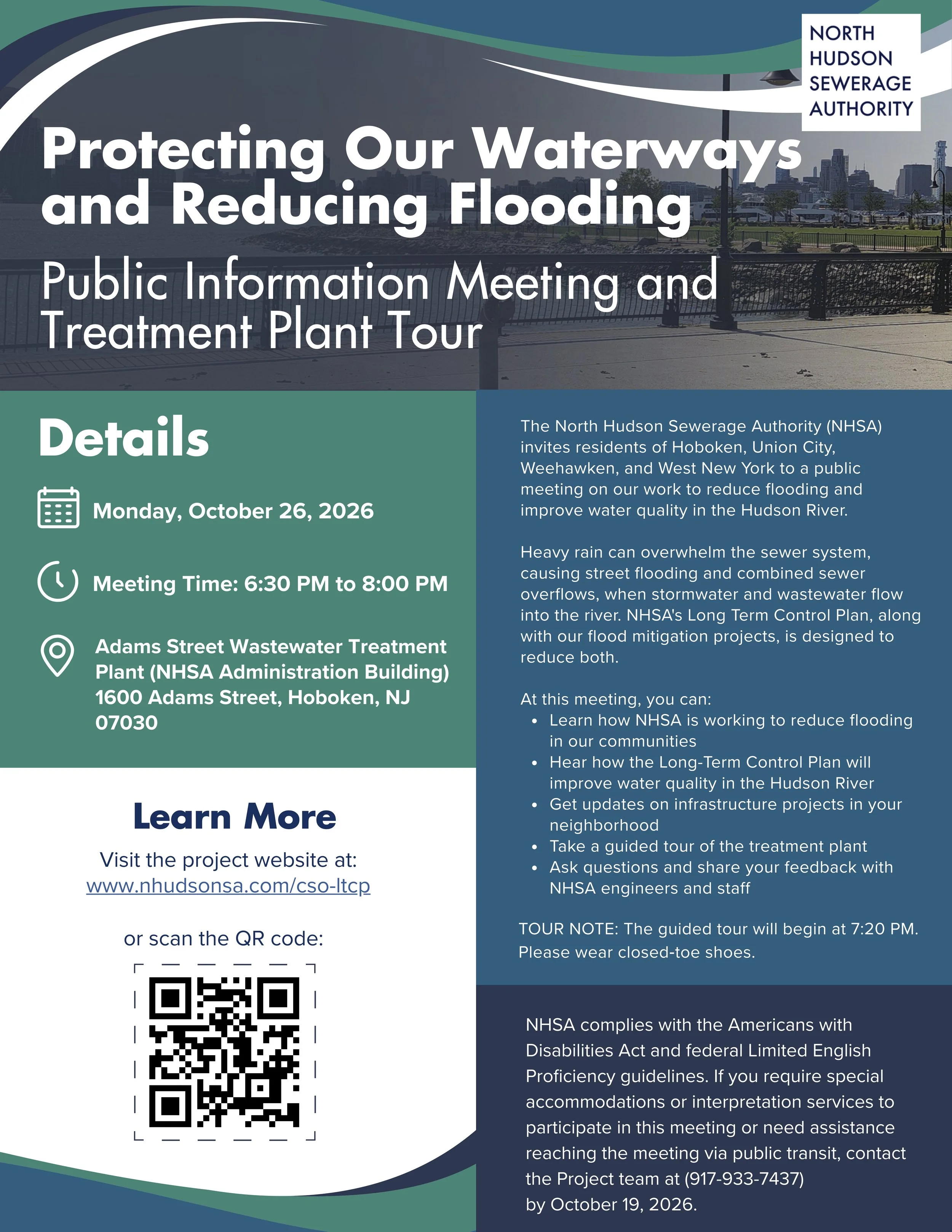 NHSA Public Information Meeting and Treatment Plant Tour | Monday, October 26, 2026