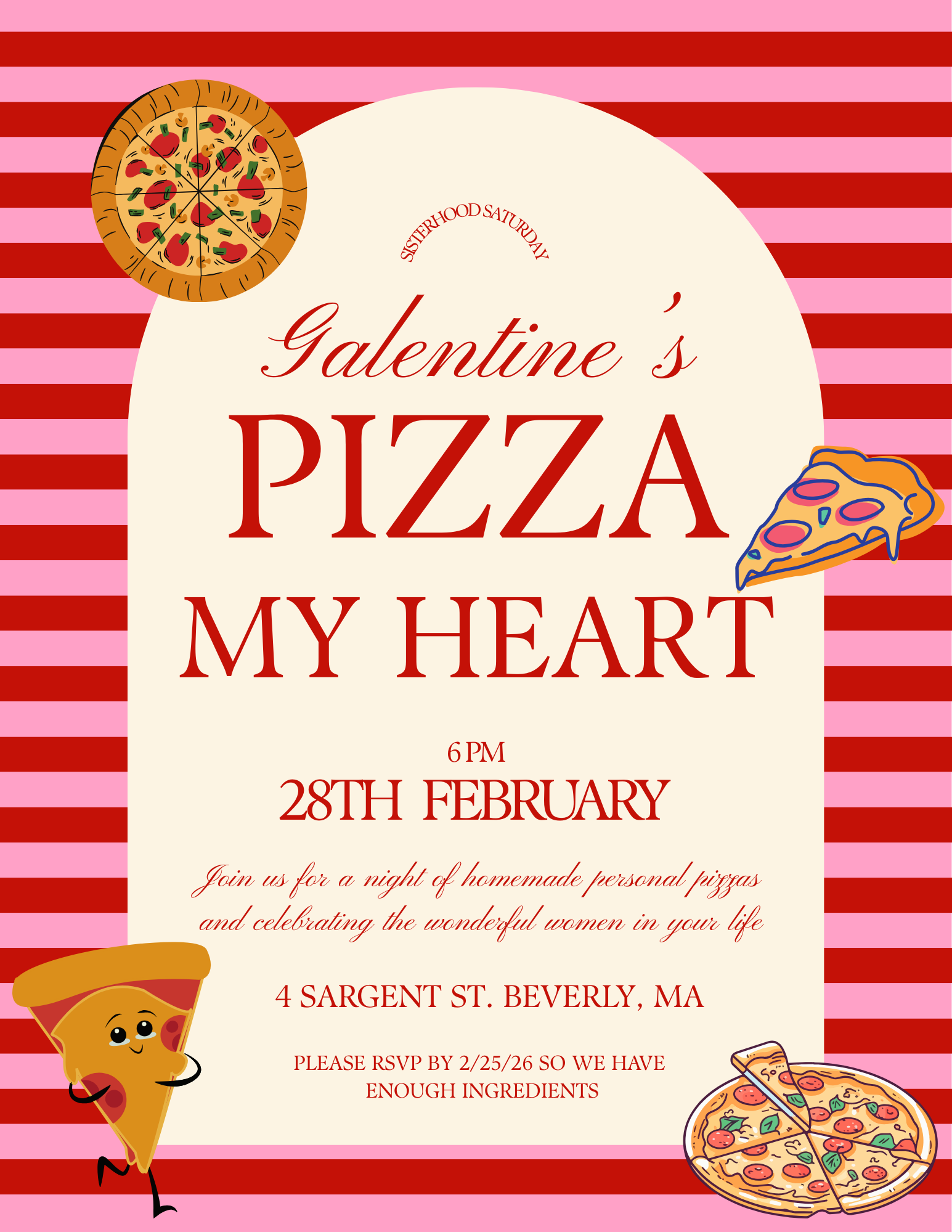 Sisterhood Saturday - Galentine's Pizza My Heart