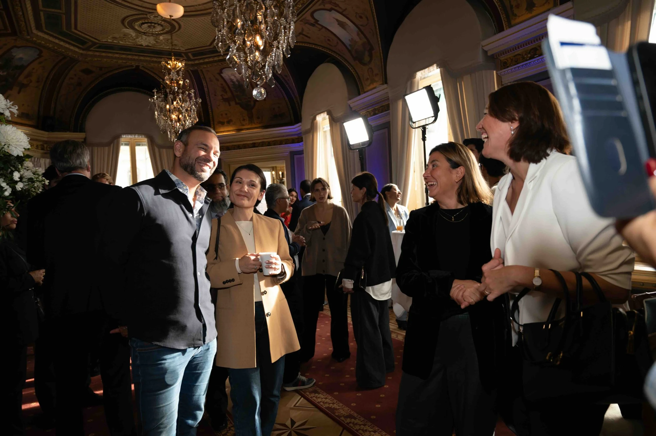 Guests networking during the Dubai Chamber inauguration event in Stockholm