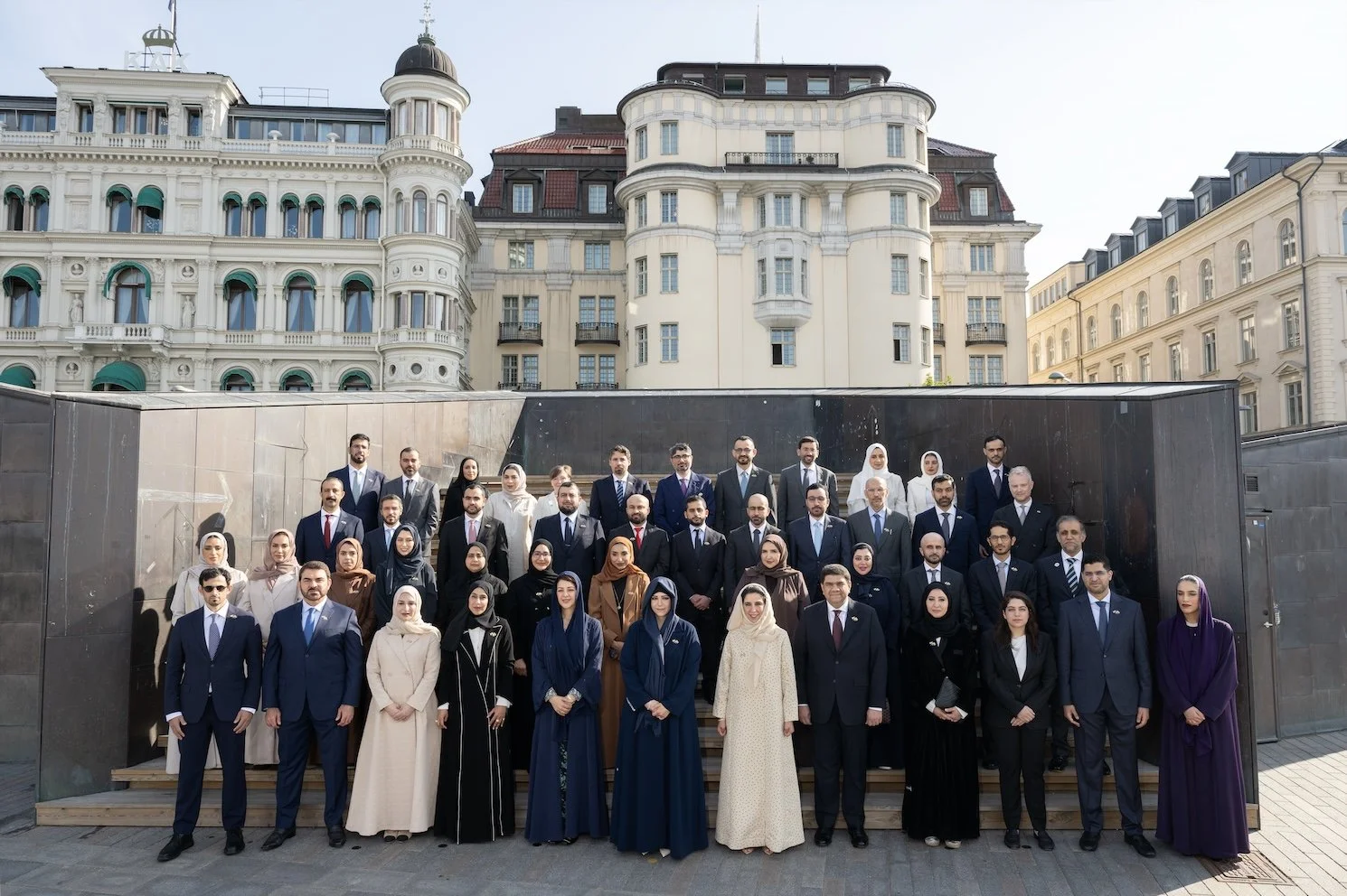 Dubai Executive Office team group photo in Stockholm, Sweden