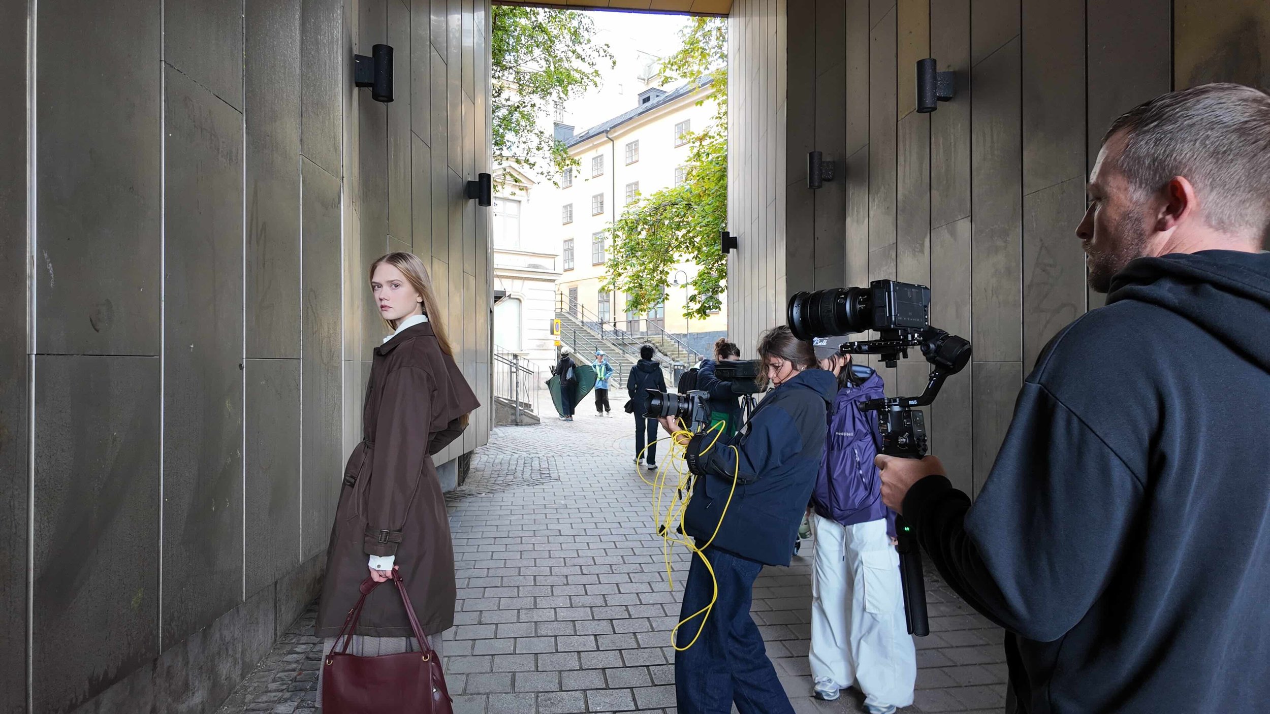 Behind the scenes of Fabrique's Autumn/Winter 2026 fashion photography shoot on the streets of Stockholm.