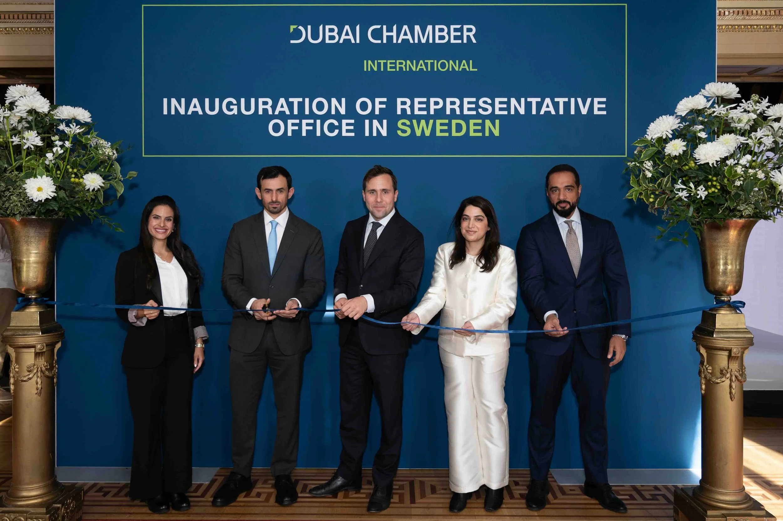 Dubai Chamber representatives during the office inauguration in Stockholm