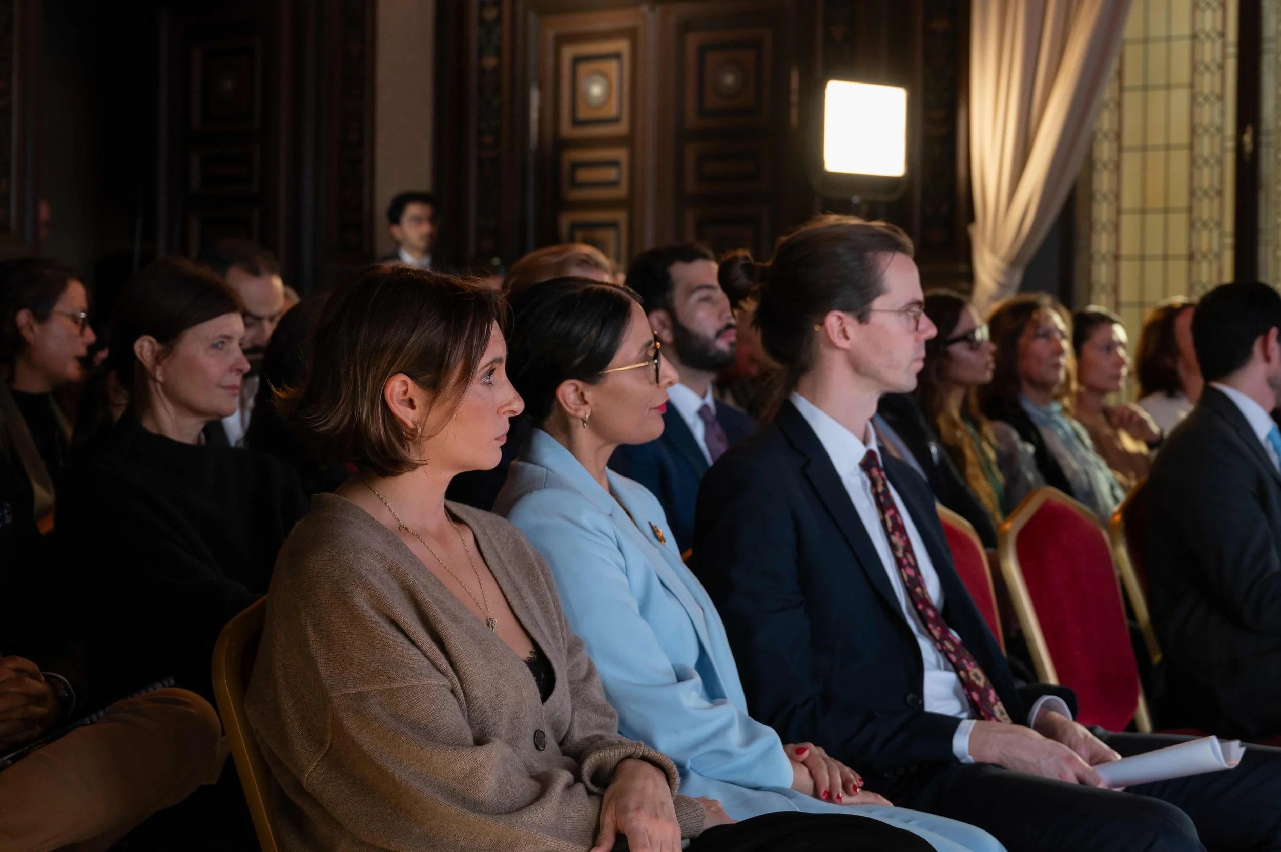 Audience listening during the Dubai Chamber office inauguration in Stockholm