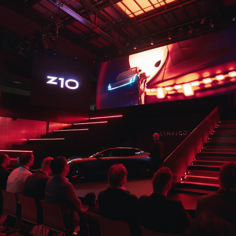 Lynk & Co branding at the Z10 launch event in Gothenburg