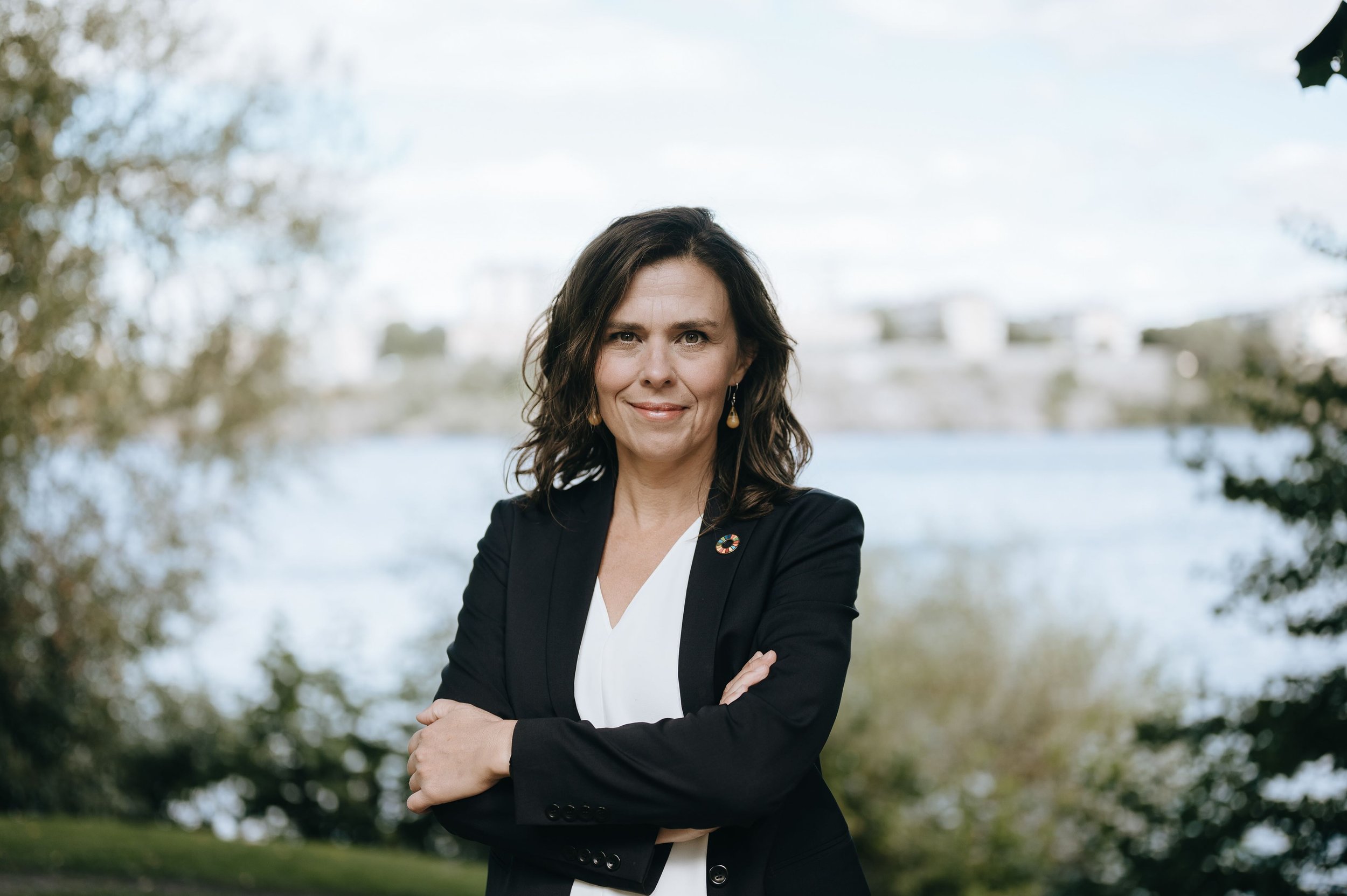 Individual portrait of a woman photographed outdoors in Stockholm