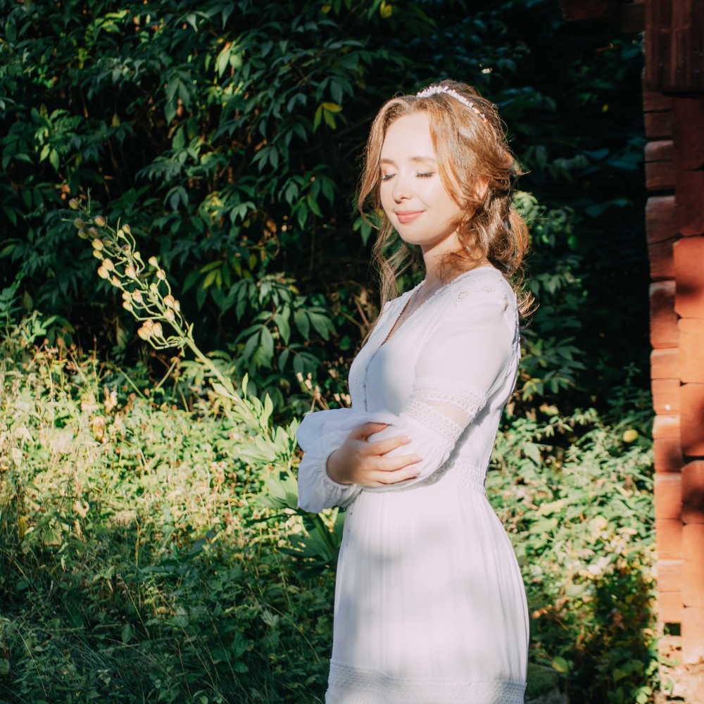 Bride portrait photographed outdoors during a wedding in Sweden