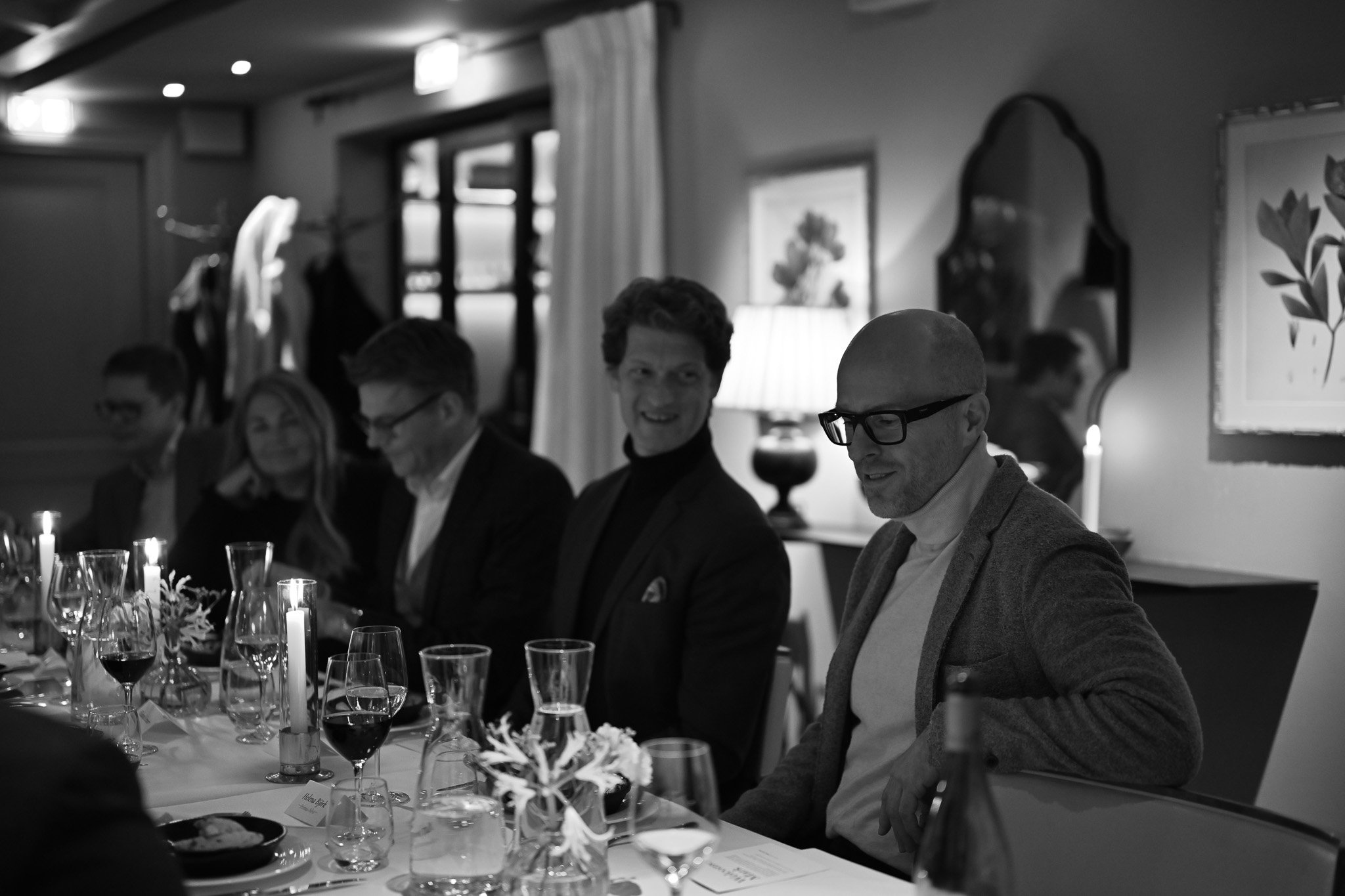 Attendees seated at an Ortus Club dinner in Stockholm