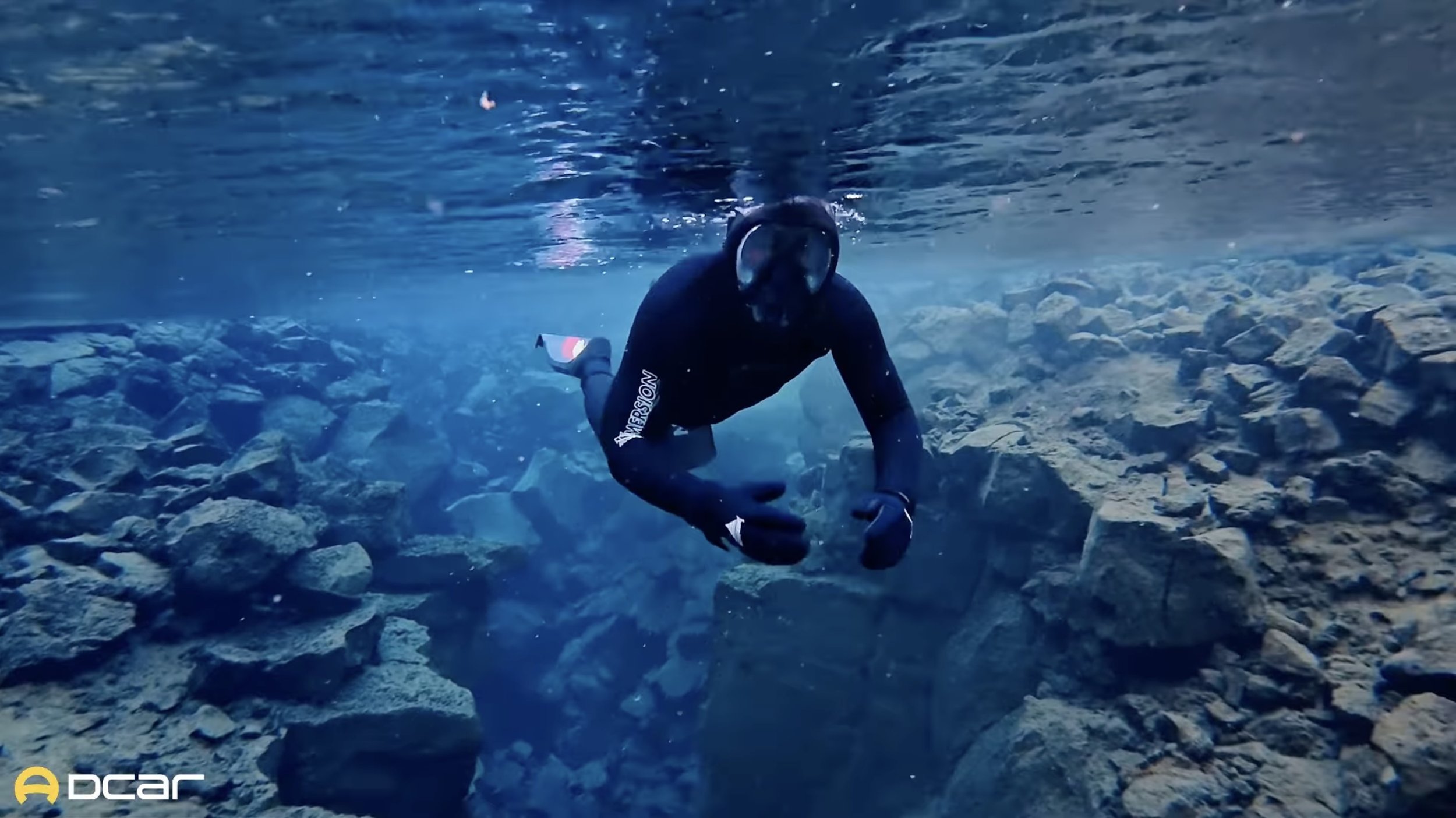 Underwater filming in Iceland during an Arctic automotive production