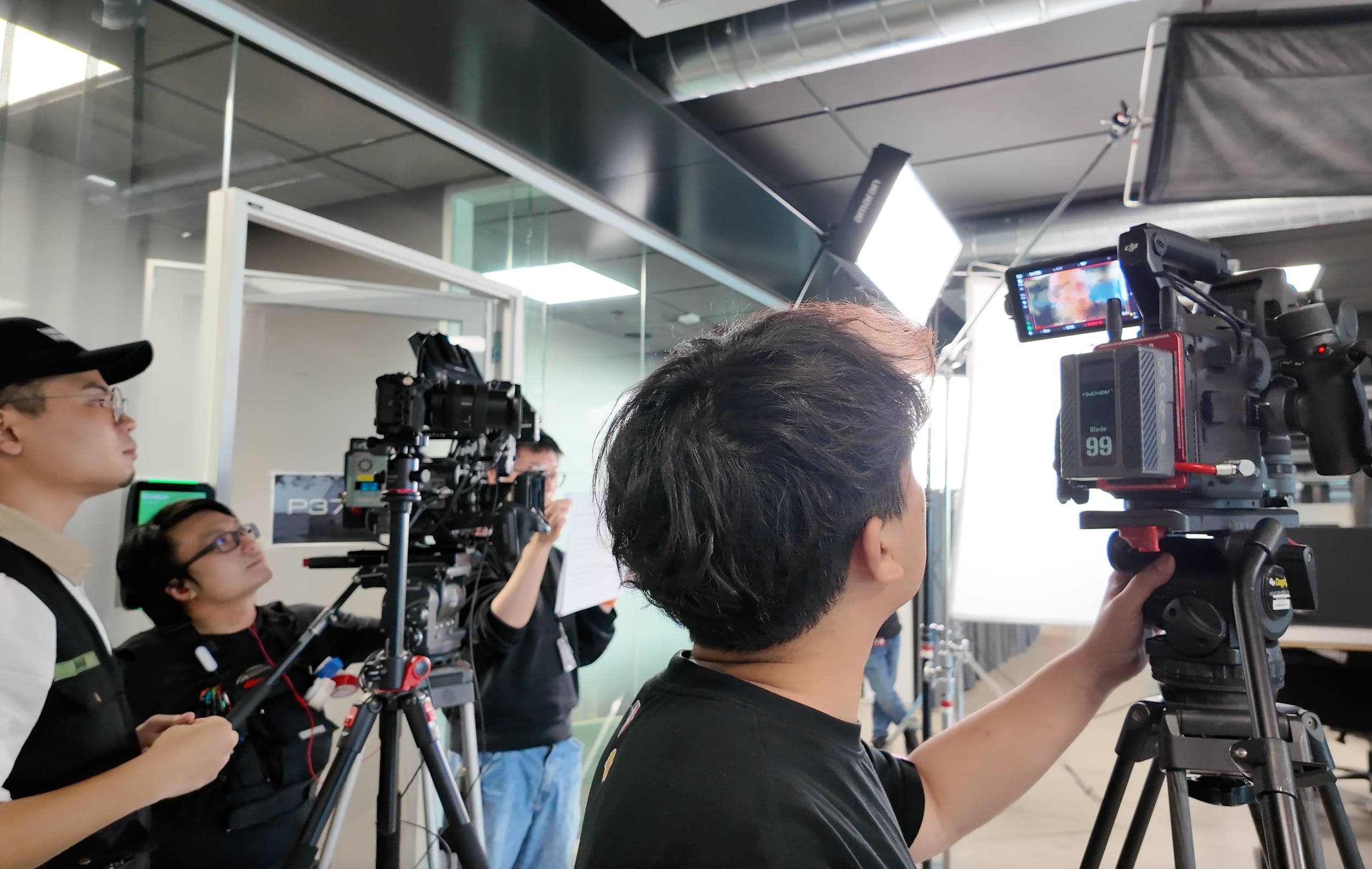 Film8 and production crew working at the Geely Design Center in Gothenburg
